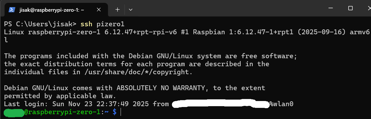 ラズパイにSSH接続